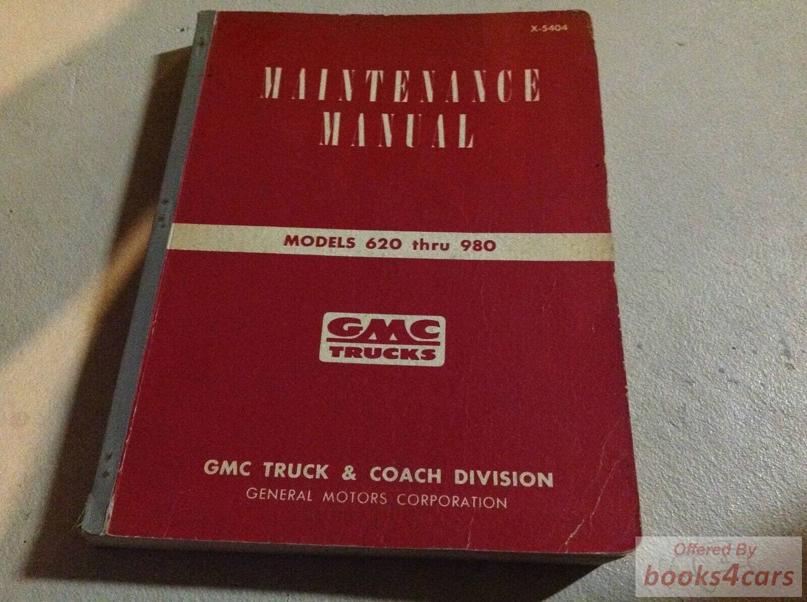 view cover of 1955 620-980 Maintenance Manual by GMC Truck