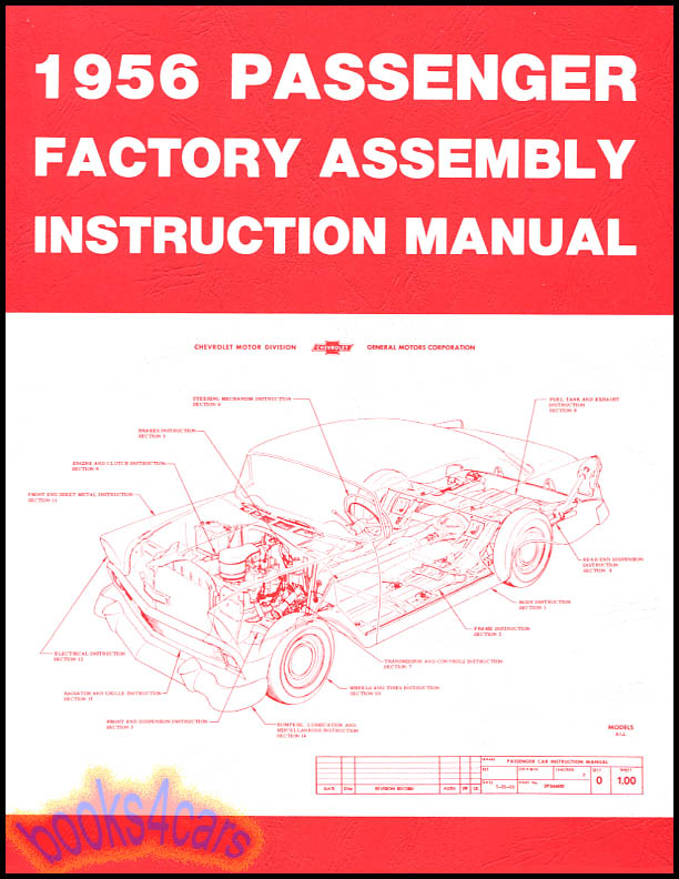 view cover of 1956 Assembly Manual for passenger car by Chevrolet