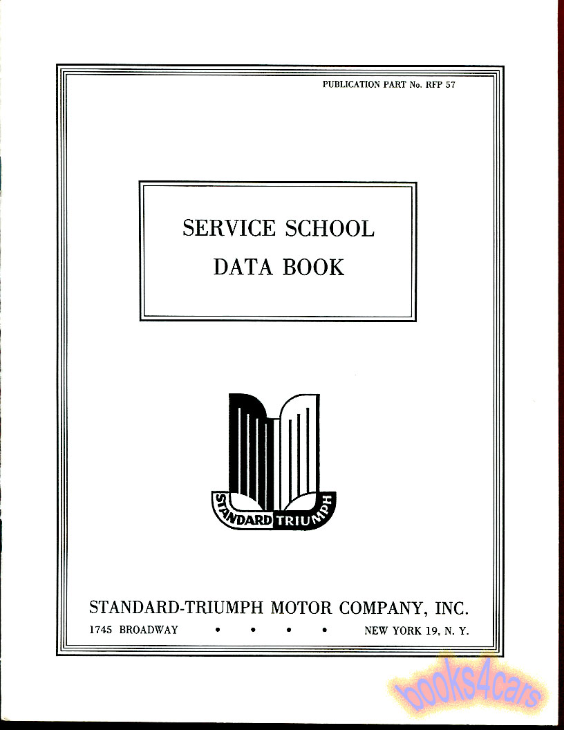 view cover of 1952-1961 Service Training book by Triumph Motor Co for Mechanics wroking on TR2 TR3 &TR3A