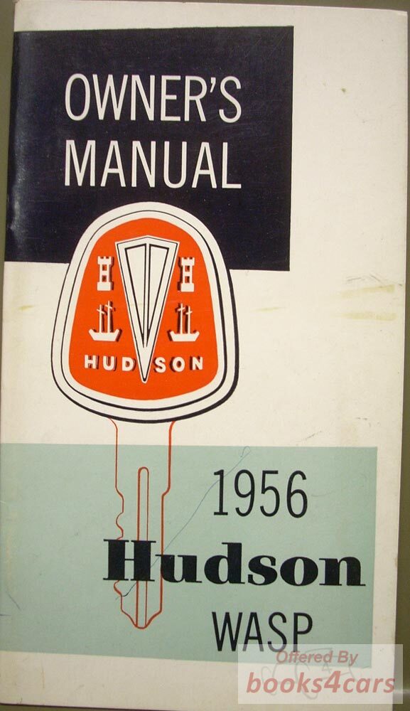 view cover of 1956 Wasp Owners Manual by Hudson