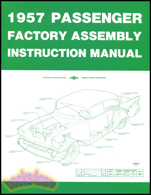 view cover of 1957 Assembly manual for 1957 passenger car, by Chevrolet