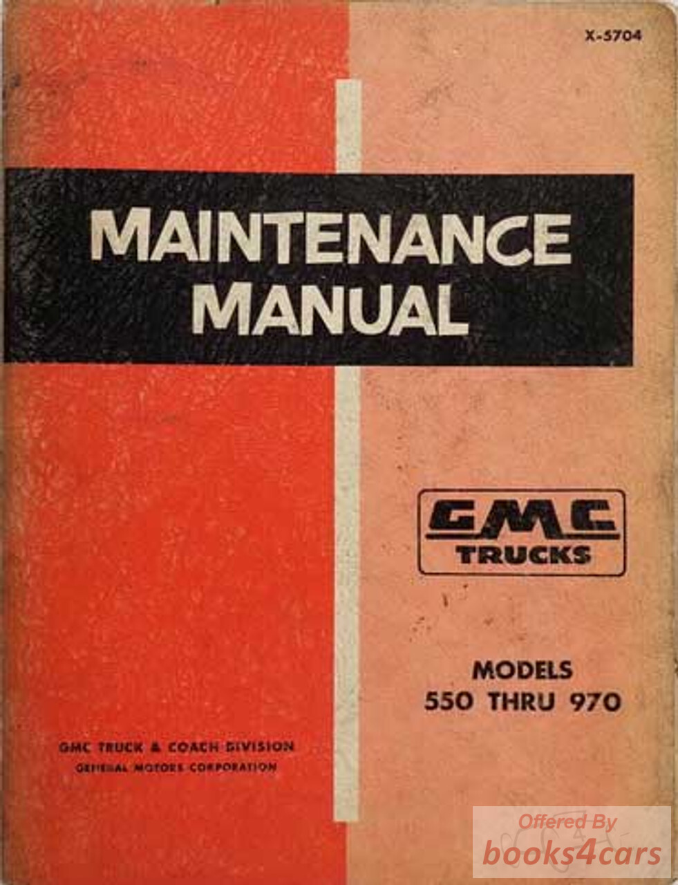 view cover of 1957 GMC truck shop manual series 550-970