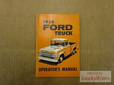 view cover of 1958 Owners manual by Ford Truck