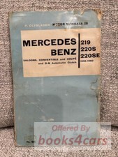 view cover of 1956-1960 Mercedes 219 220 220S 220SE Shop Service Repair Manual by P. Olyslager