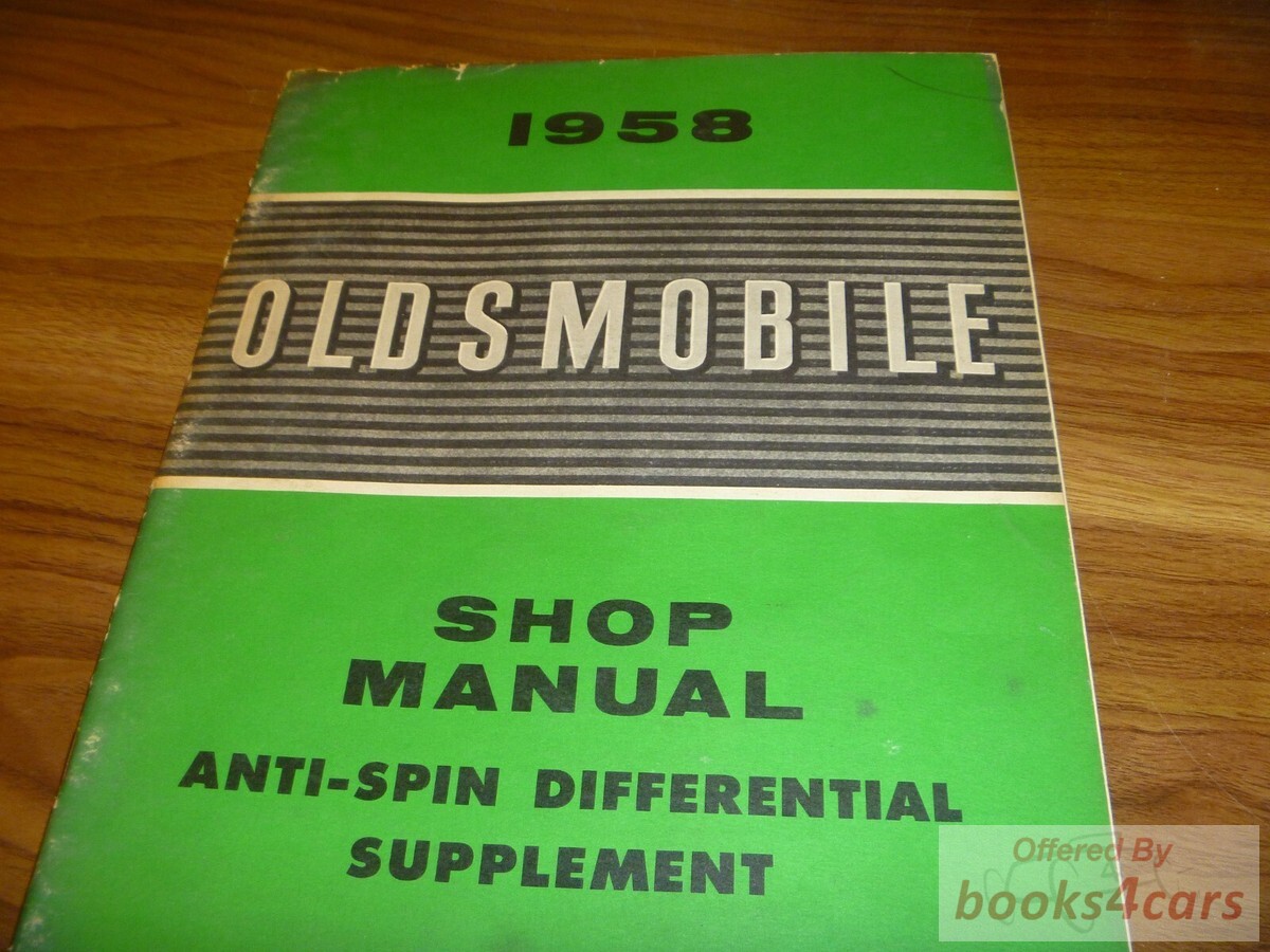 view cover of 1958 Anti-Spin Differential Service Manual Supplement by Oldsmobile