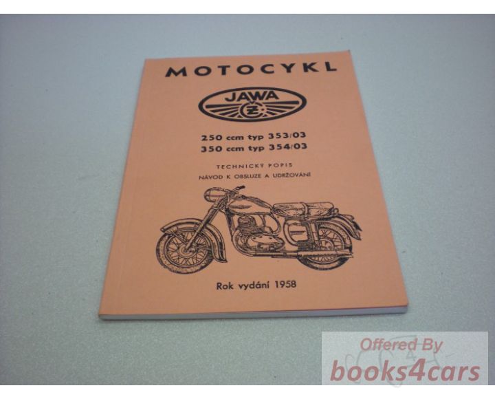 view cover of 1958 Jawa 353 354 Owner Manual