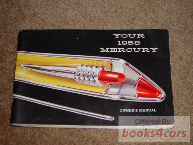 view cover of 1958 Owners Manual by Mercury