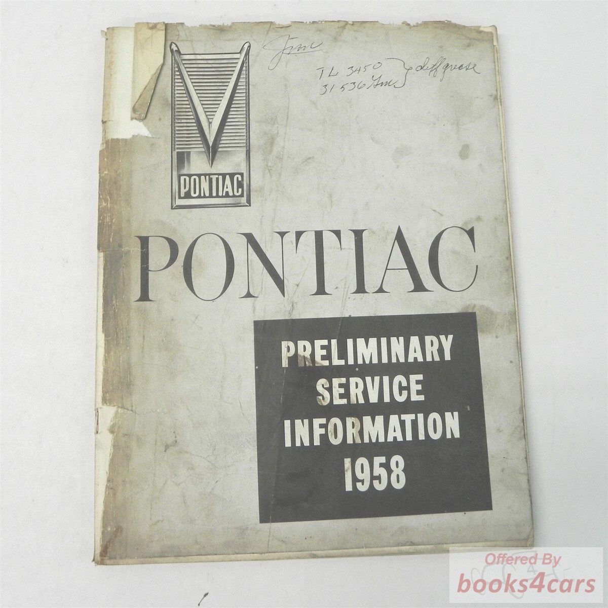 view cover of 1958 Preliminary Service Information Manual by Pontiac