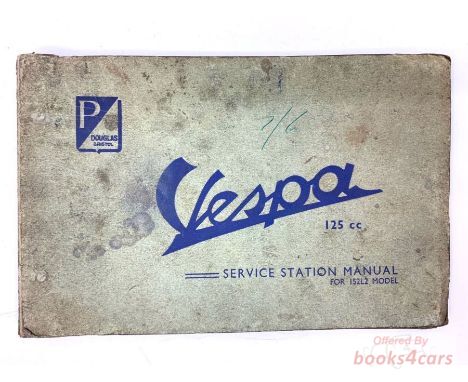 view cover of 1959 Instruction Book 125cc 152L2 by Vespa. 1959- , 34 pages.