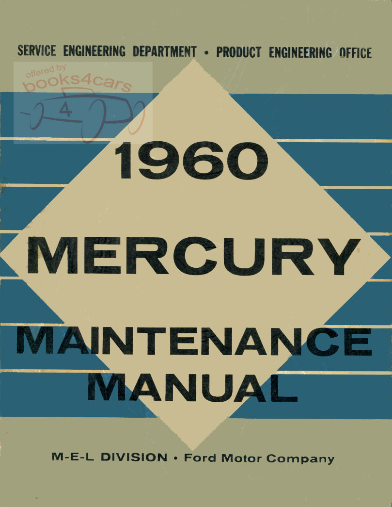 view cover of 1960 Shop Service Repair Manual by Mercury for Monterey Montclair Park Lane Country Cruiser; 636 pages