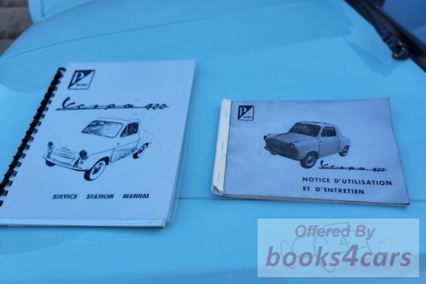 view cover of 400 Car Owners Manual by Vespa in French
