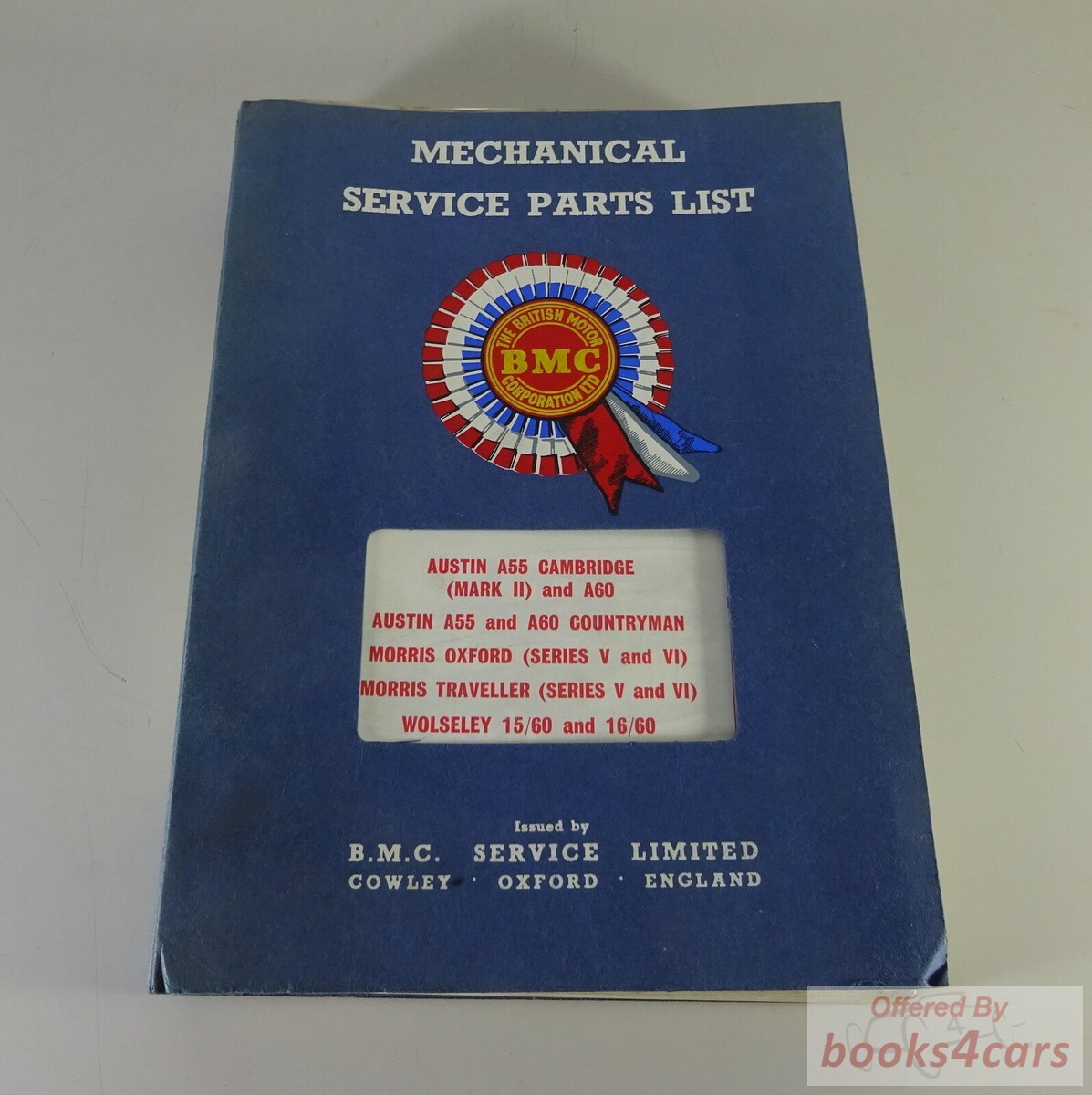 view cover of 1960-1961 A55 MKII Service Parts list by Austin.