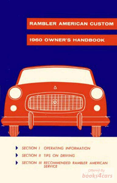 view cover of 1960 Rambler American Custom Owners Manual Nash
