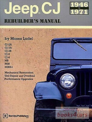 view cover of 1946-1971 CJ Rebuilders Manual for Jeep CJ2 CJ2A CJ3 CJ3A CJ3B CJ5 CJ6 MB M38 & M38A1 548 pages by M. Ludel Great for Restoration