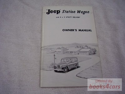 view cover of 1960 Station Wagon 4 by 2 Utility Delivery Owners Manual By Jeep