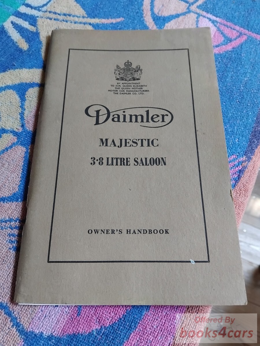 view cover of 1958-1962 Majestic Owner's Manual by Daimler