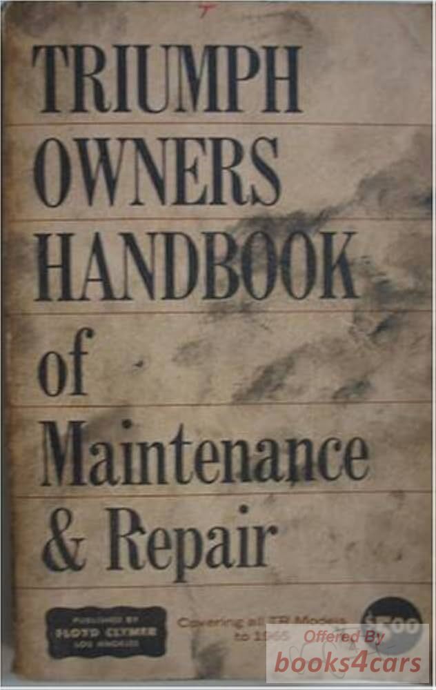 view cover of Triumph Owners Handbook of Maintenance & Repair covering all TR Models by Clymer