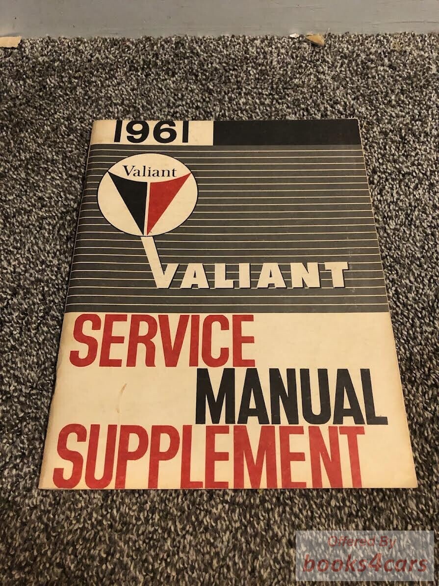 view cover of 1961 Valiant Service Supplement by Plymouth