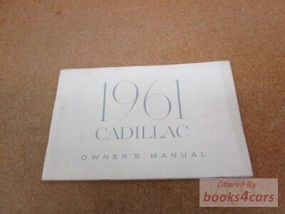 view cover of 1961 Cadillac Owners Manual by Cadillac