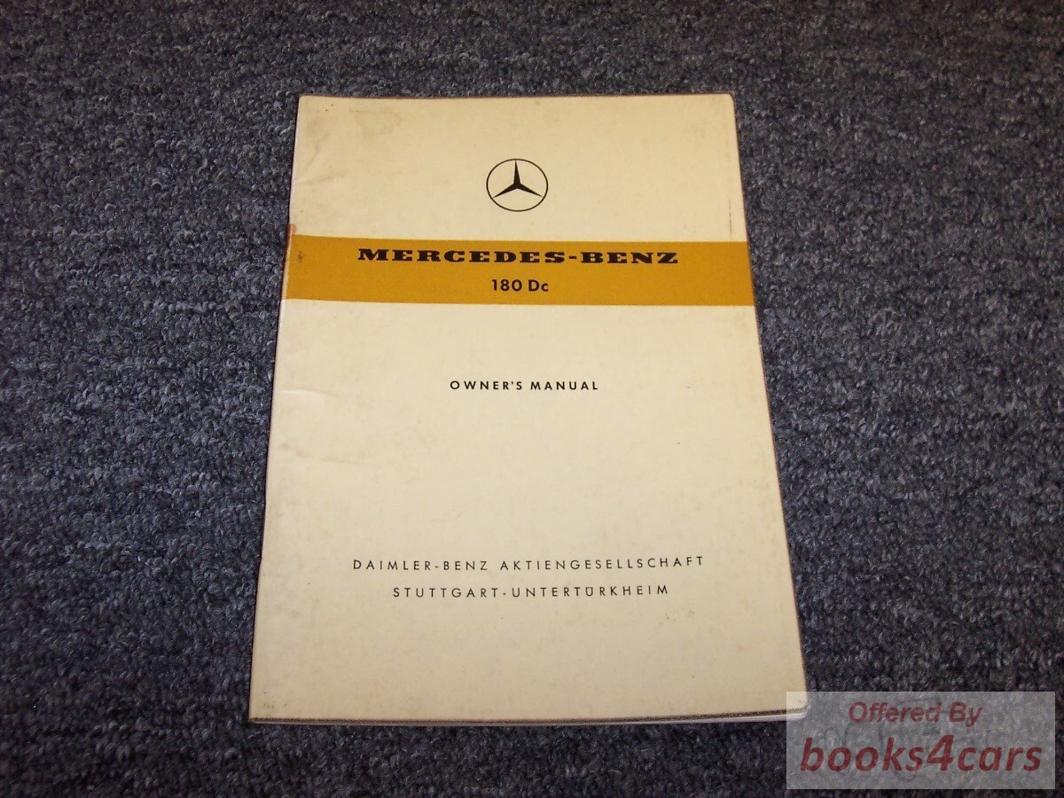 view cover of 1961-1962 180Dc Owner's Manual by Mercedes