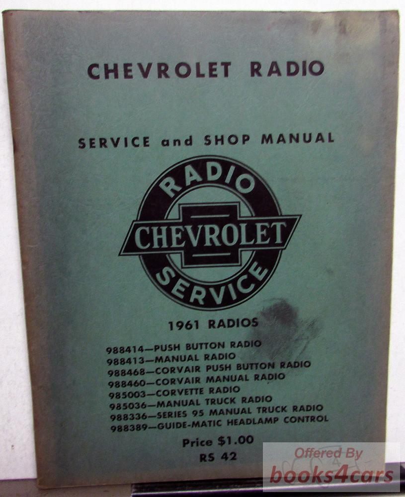 view cover of 1961 Chevy Radios Shop Service Repair Manual by Chevy