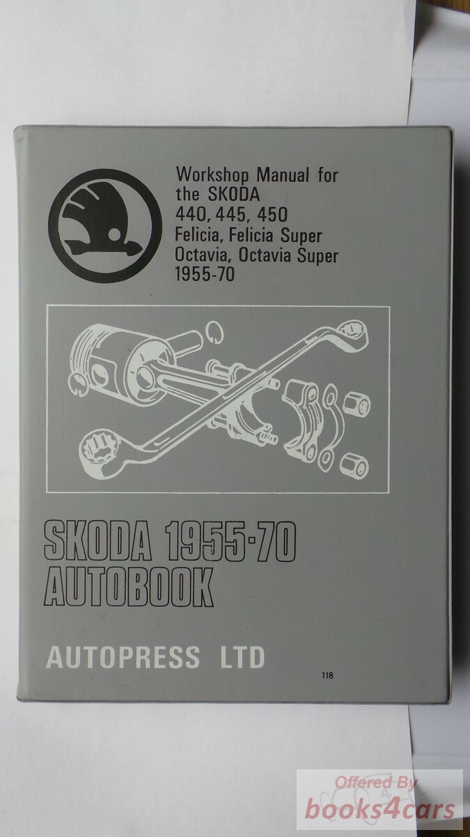 view cover of 1955-1970 Skoda Shop Service Repair Manual by Autopress for 440 445 Felicia Octavia & more