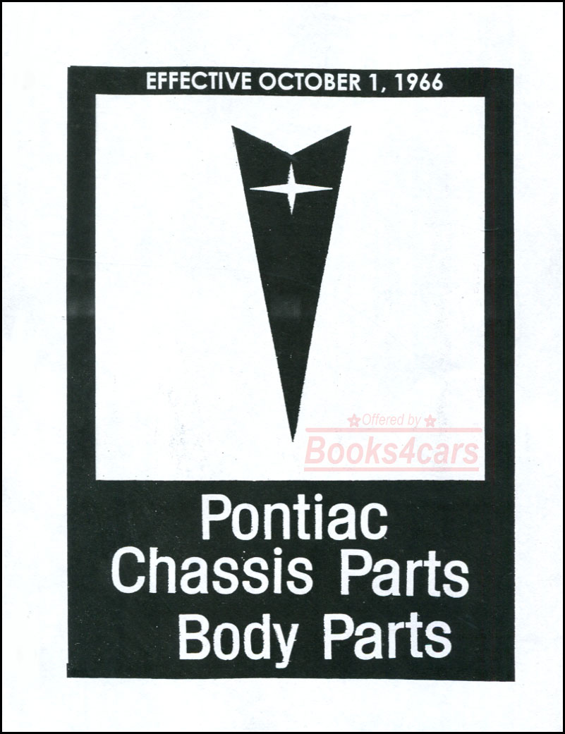 view cover of 1960-1966 Parts & illustrations Manual by Pontiac for all 1961 through 1966 Pontiac Models including GTO Tempest Bonneville and more