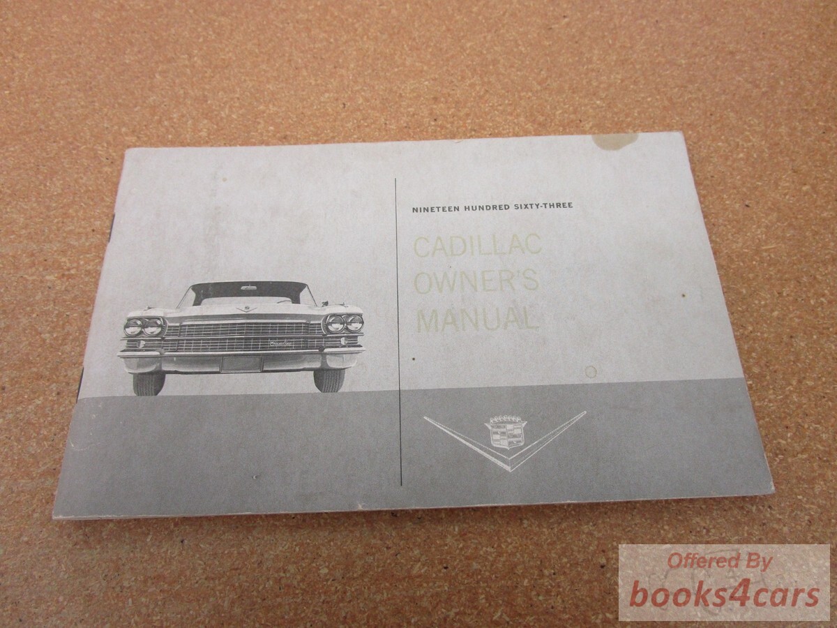 view cover of 1963 Owners Manual by Cadillac.