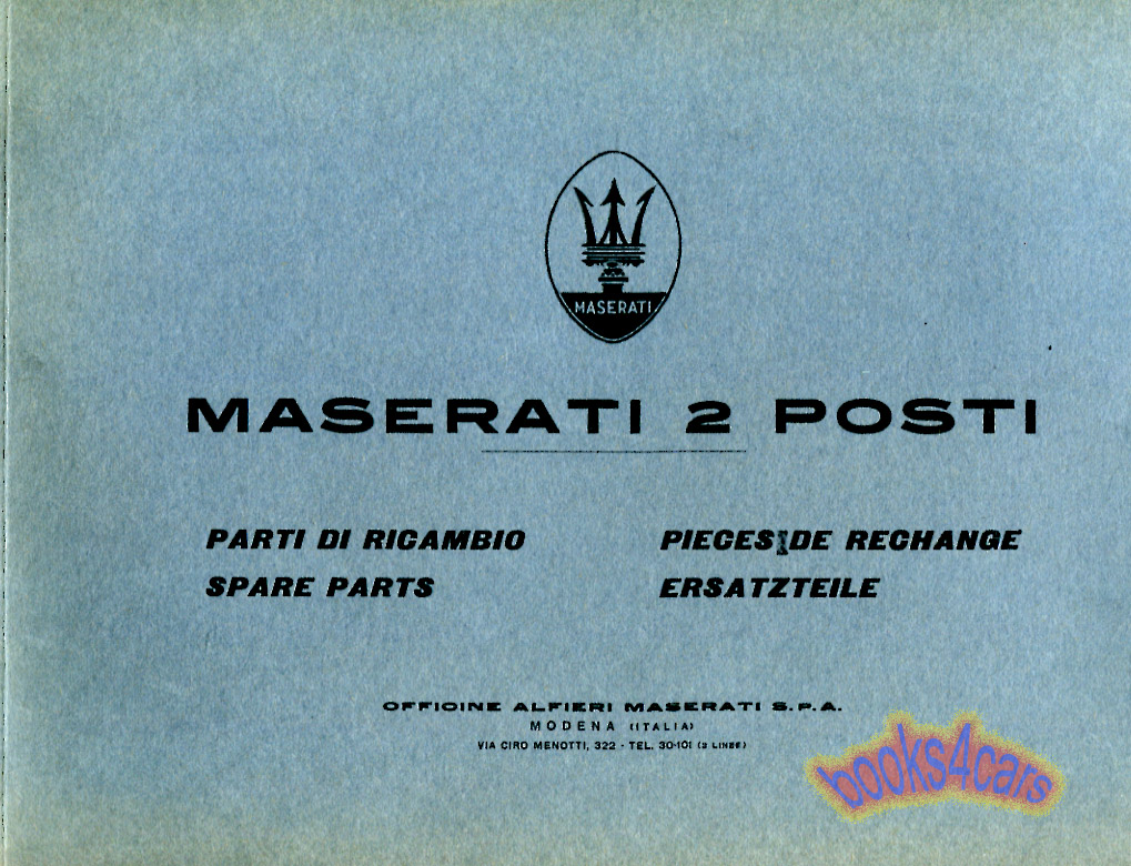 view cover of 3500GT parts manual by Maserati