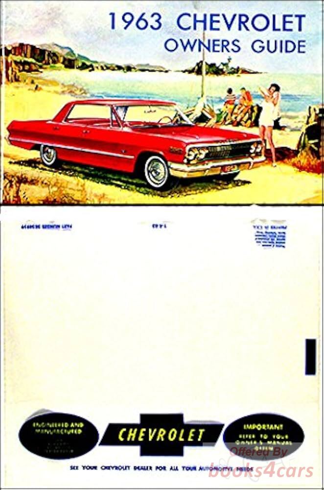 view cover of 1963 Owners manual by Chevrolet for 1963 Chevy full sized passenger car including Impala SS Bel Air Biscayne and more...
