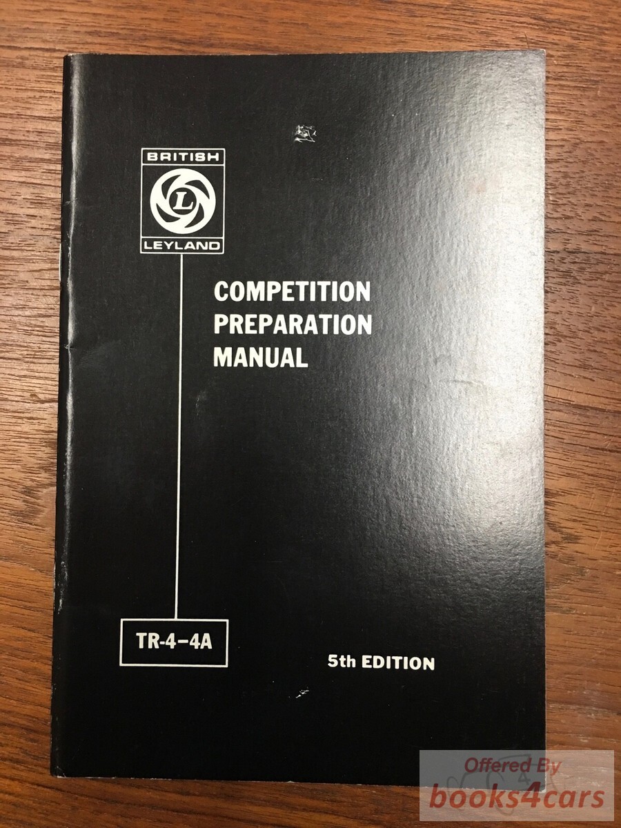 view cover of Competition Preparation Manual for TR4 & TR4A 46 pages also useful for TR2 & TR3 by Triumph