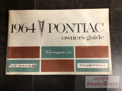 view cover of 1964 Tempest GTO LeMans Custom Owners Manual by Pontiac