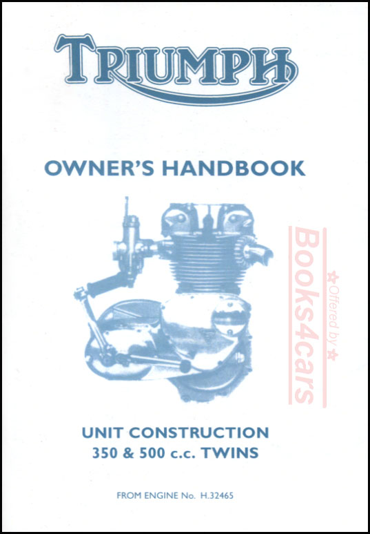 view cover of Owners Manual Handbook for Triumph 350 & 500 All Markets 1964