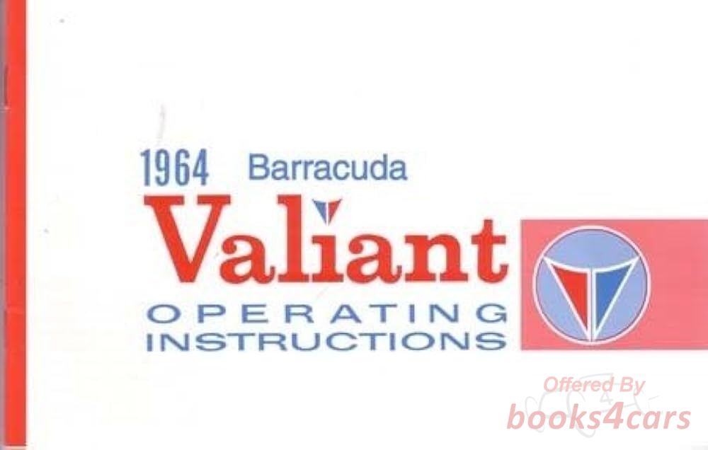 view cover of 1964 Valiant Barracuda Owners Manual by Plymouth