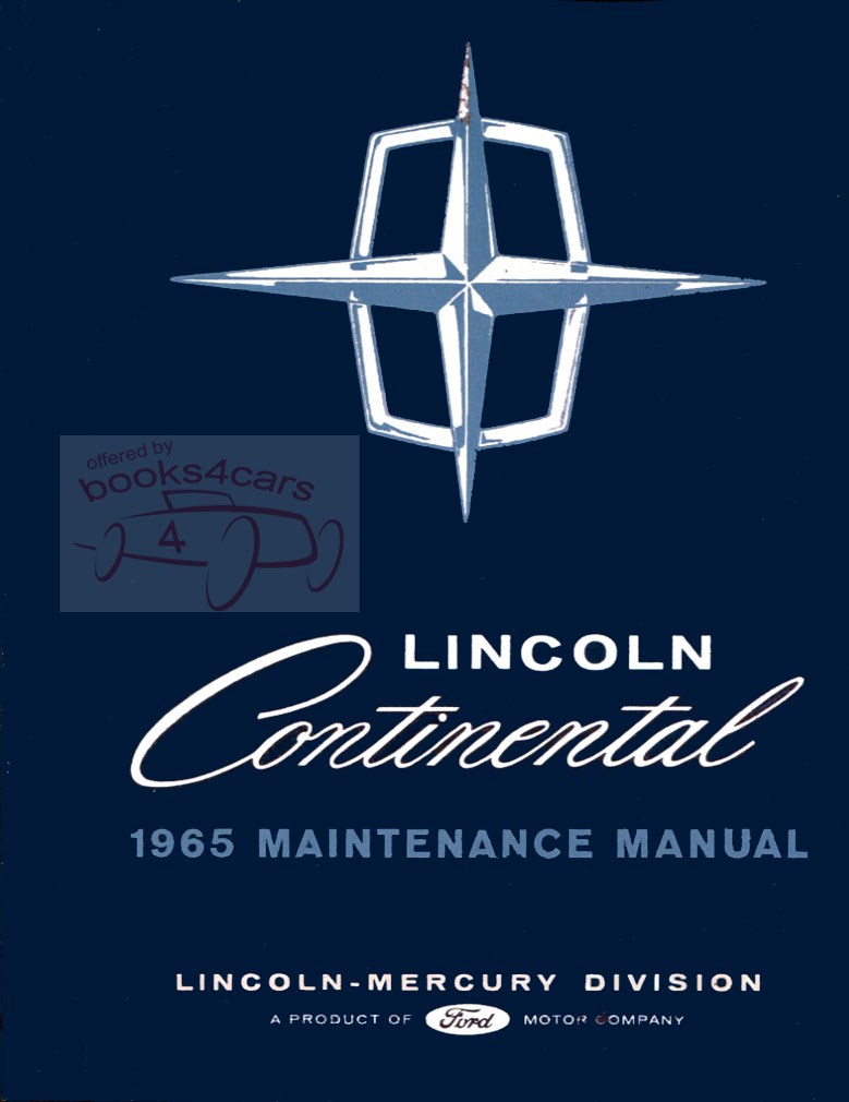 view cover of 1965 Continental Shop service repair manual by Lincoln 470 pgs