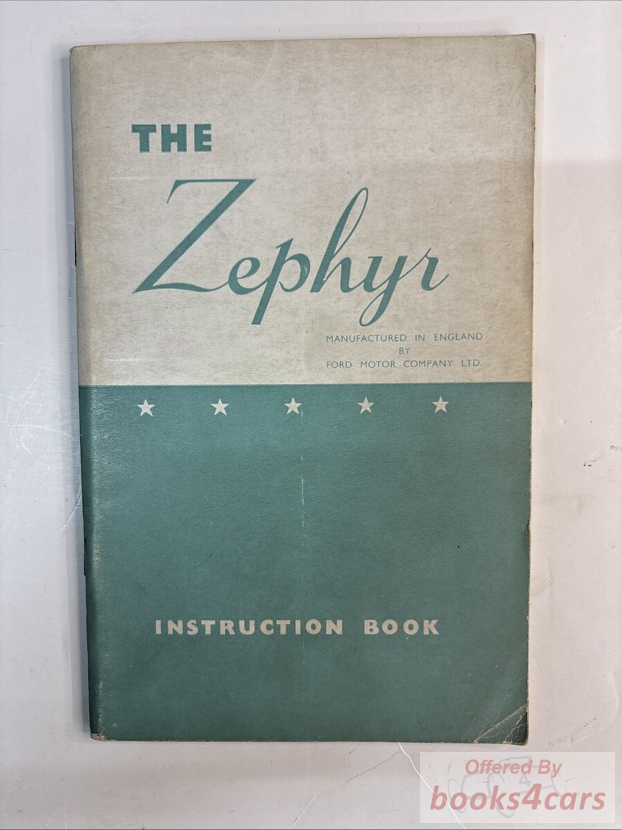 view cover of 1965 Zephyr Owner's manual, for English Ford sedan, covers 4 & 6 engines
