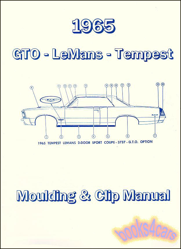view cover of 1965 GTO Moulding & clip manual for Pontiac LeMans Tempest & GTO