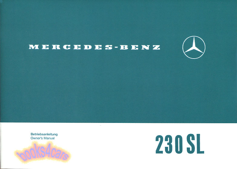 view cover of 1963-1967 230SL Owner's manual by Mercedes Benz for 230 SL