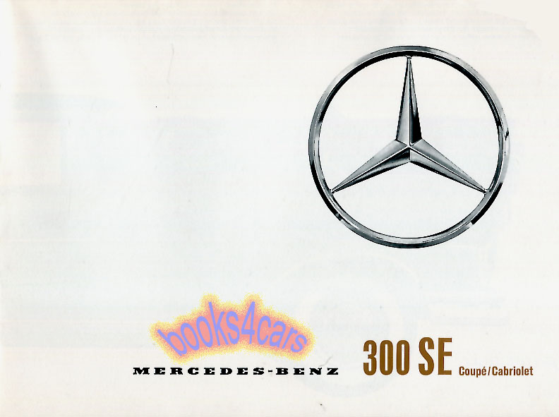 view cover of 1962-1967 Mercedes 300SE Coupe & Cabriolet Convertble W112 Sales Brochure