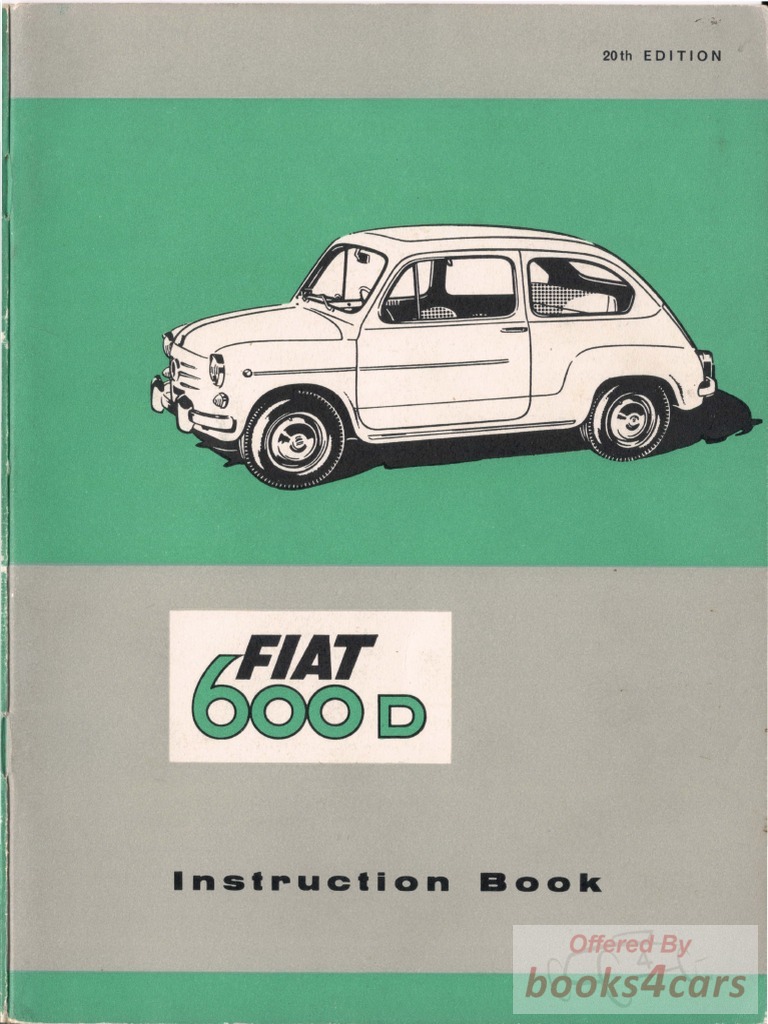view cover of 600 D Owners Manual supplement by Fiat