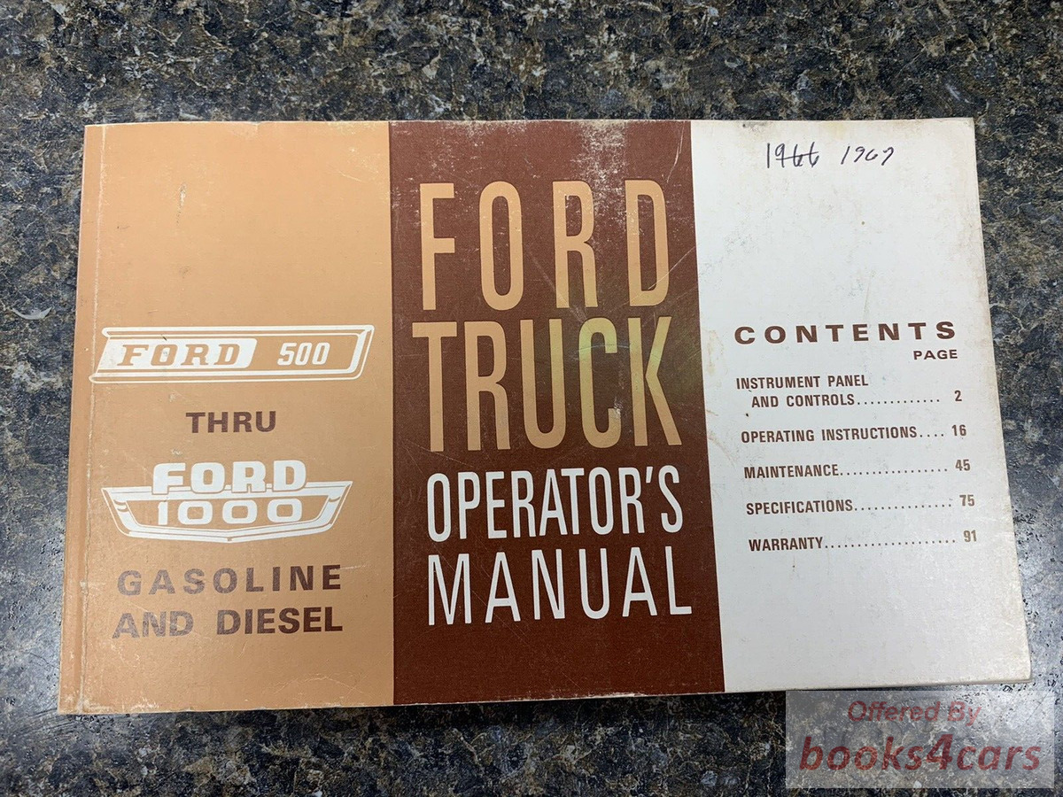 view cover of 1966 HD owners manual for Ford Trucks 500 thru 1000 by Ford for all Gasoline and Diesel models