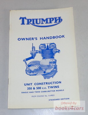 view cover of Owners Manual Handbook for Triumph 350 & 500 US 1966