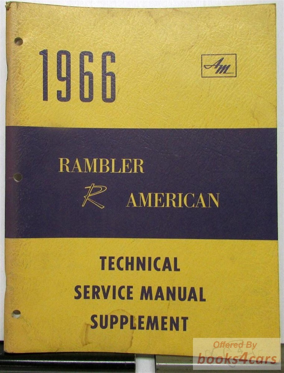 view cover of 1966 American 290 V8 service manual supplement by Rambler AMC