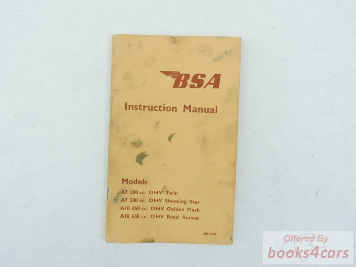 view cover of 1966 Instruction / Owners Manual by BSA for 500-650 1966