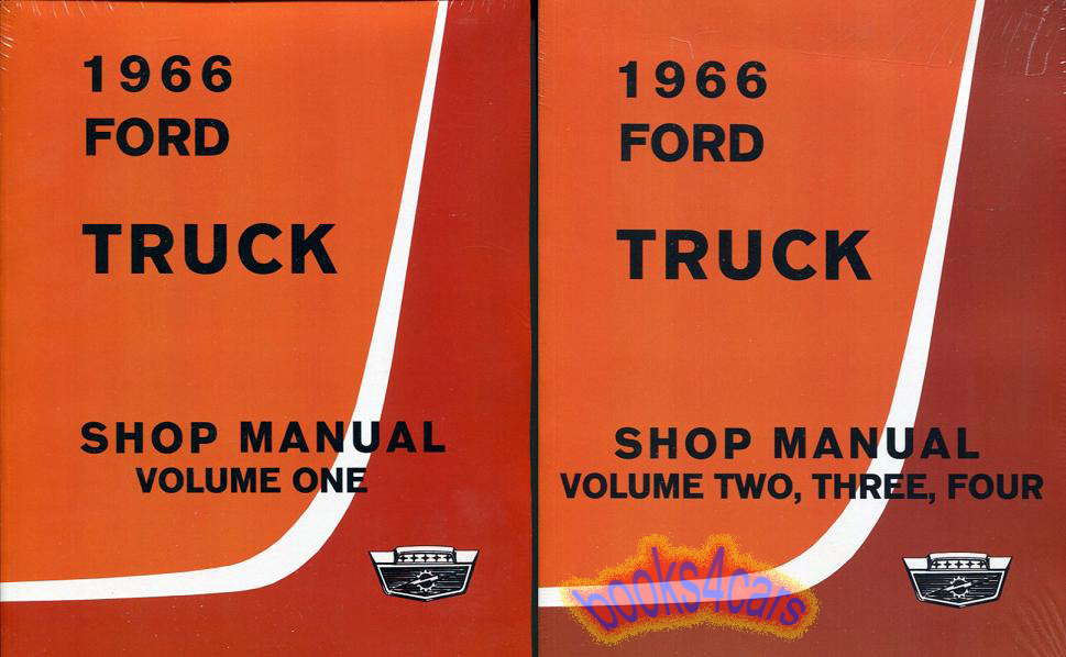 view cover of 1966 Shop Service Repair Manual set by Ford Truck 1,454 pages light medium heavy all models except Bronco Econoline Ranchero