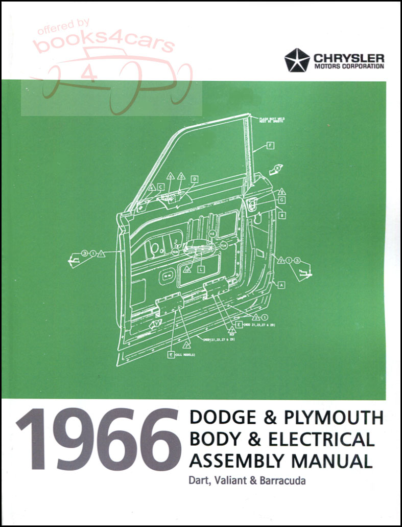view cover of 1966 Electrical Body Assembly Manual by Dodge & Plymouth for Barracuda Valiant & Dart models