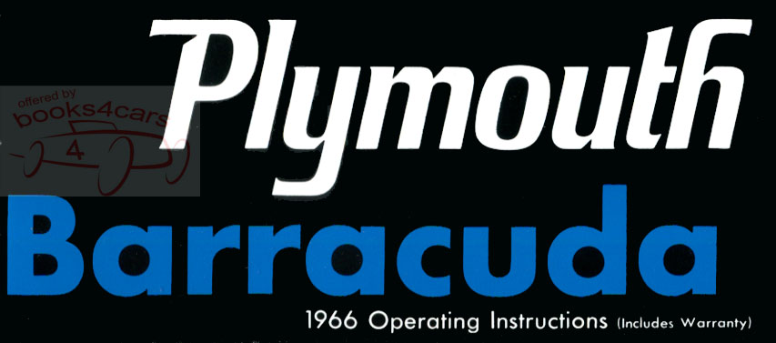 view cover of 1966 Barracuda Owners Manual by Plymouth 41 pages