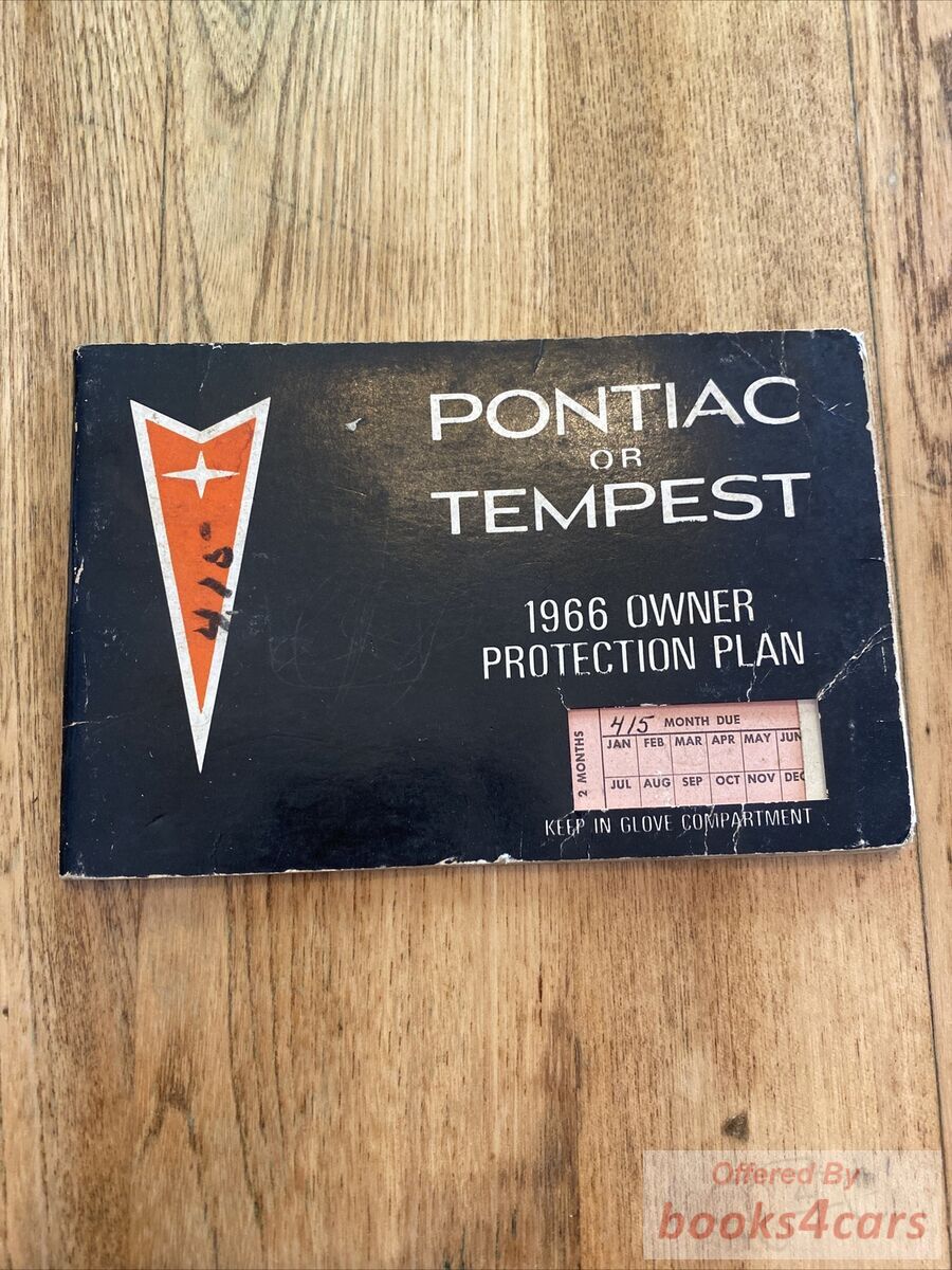 view cover of 1966 Owner Protection Plan by Pontiac for Tempest LeMans & GTO