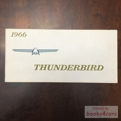 view cover of 1966 T-Bird Owners Manual by Ford for Thunderbird