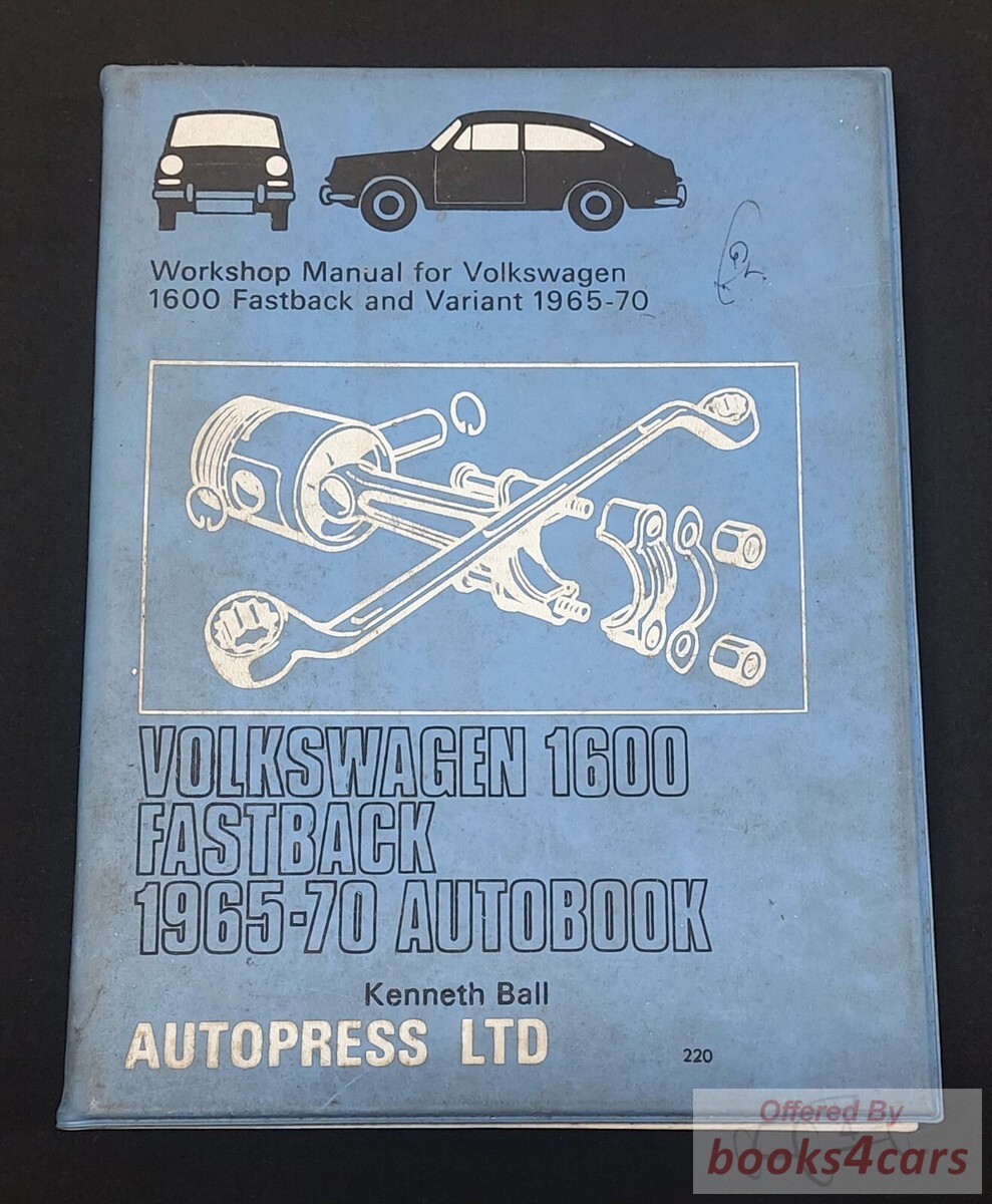 view cover of 1965-1970 1600 Fastback and Variant by AUTOBOOK Shop Service Repair Manual for Volkswagen